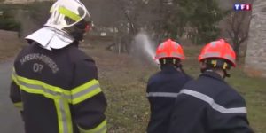 Les jeunes sapeurs-pompiers de Saint-Cirgues-en-Montagne au JT du 13 h de TF1 du 28 février