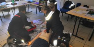 1er stage bi-départemental de protocoles infirmiers de soins d’urgence pour 9 ISP ardéchois et drômois cette semaine à l’école  départementale du SDIS 26.